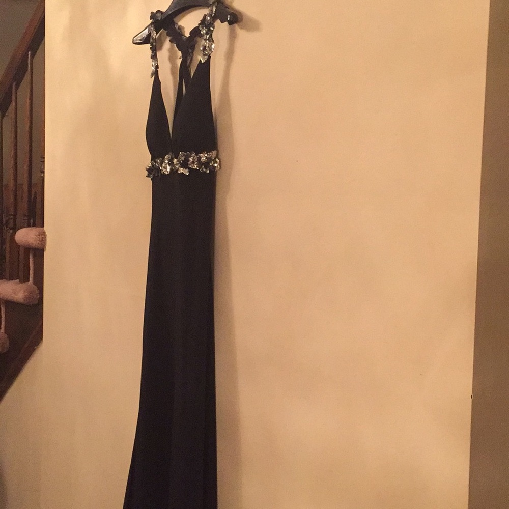 Faviana Couture Black Sequin Dress Size 12 - Picture 6 of 8